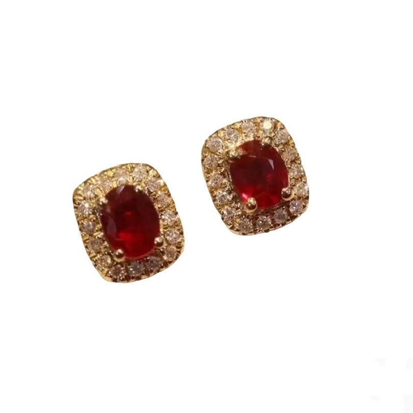 Red Zircon Stud