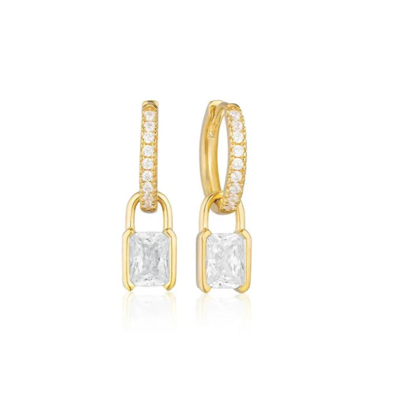 Crystal Square Hoops